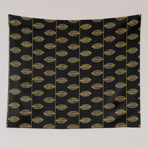 Item preview, Golden Leaf Dark Scandi Pattern designed and sold by HintofNature.