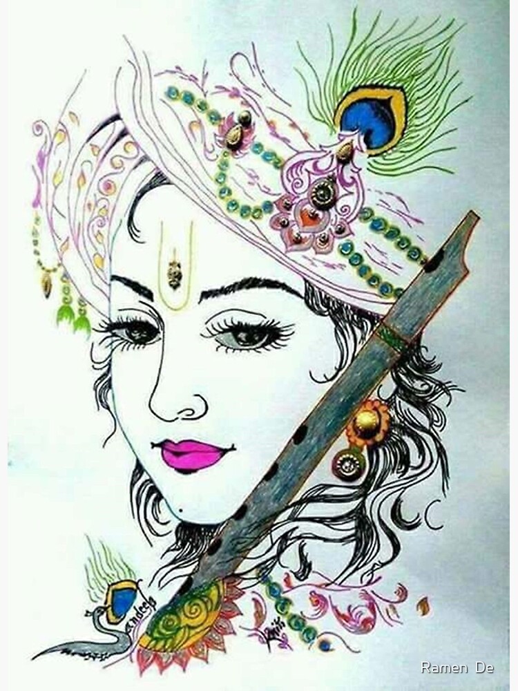 How to draw Shree Krishna face easy| Krishna face step by step drawing|@karabiartsacademy6921  - YouTube
