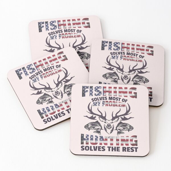 Item preview, FISHING SOLVES MOST OF MY PROBLEMS HUNTING SOLVES THE BEST 2 designed and sold by teemaker24.