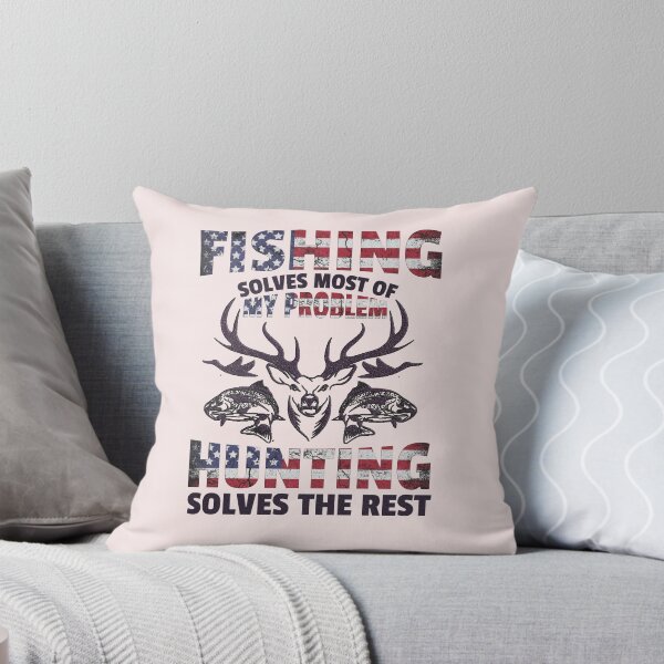 Item preview, FISHING SOLVES MOST OF MY PROBLEMS HUNTING SOLVES THE BEST 2 designed and sold by teemaker24.