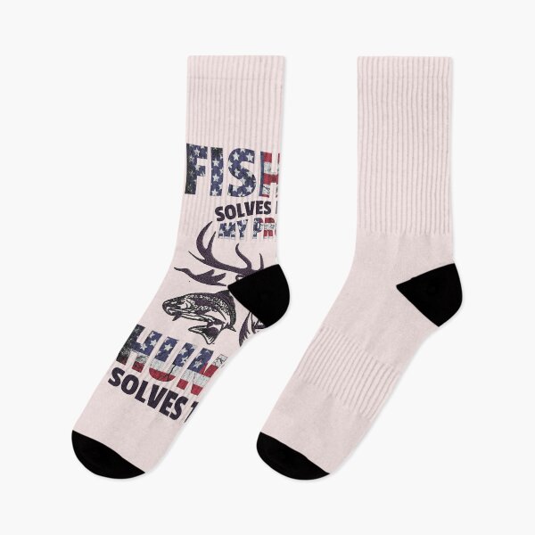 Item preview, FISHING SOLVES MOST OF MY PROBLEMS HUNTING SOLVES THE BEST 2 designed and sold by teemaker24.