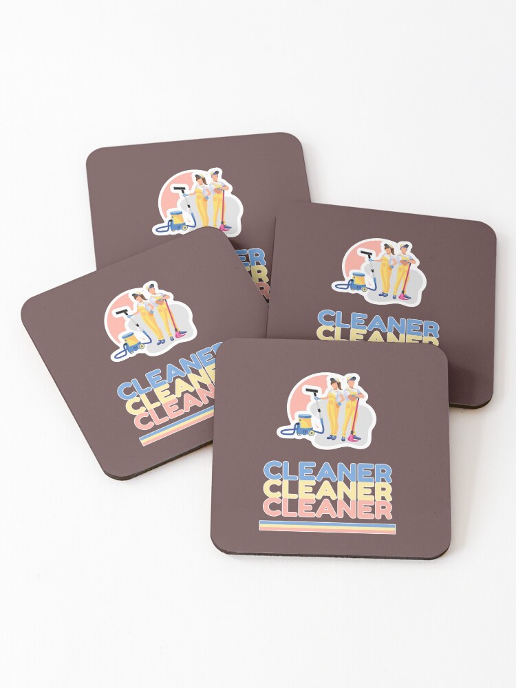 Thumbnail 1 of 5, Coasters (Set of 4), Retro Cleaner Funny Cleaning Humor Gifts for Maids designed and sold by SavvyCleaner.