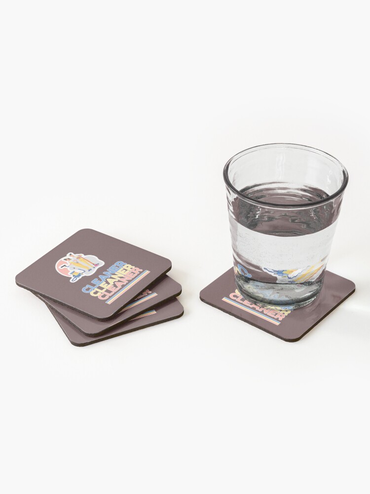 Thumbnail 2 of 5, Coasters (Set of 4), Retro Cleaner Funny Cleaning Humor Gifts for Maids designed and sold by SavvyCleaner.
