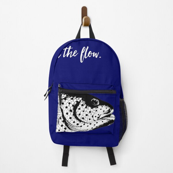 Item preview, Only dead fish go with the flow in white font on blue designed and sold by deynaaz.