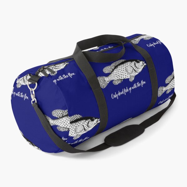 Item preview, Only dead fish go with the flow in white font on blue designed and sold by deynaaz.