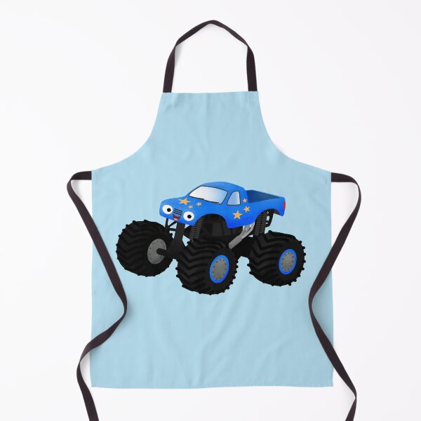 Item preview, Cute blue monster truck cartoon illustration designed and sold by FrogFactory.