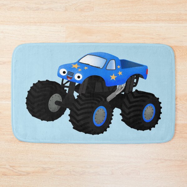 Item preview, Cute blue monster truck cartoon illustration designed and sold by FrogFactory.