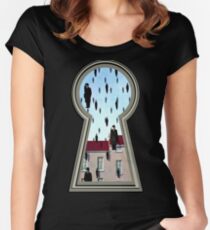 "Magritte aus dem Schloss" Tailliertes Rundhals-Shirt