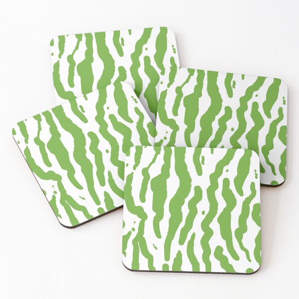 Item preview, Green and white zebra stripes designed and sold by dovedesign.