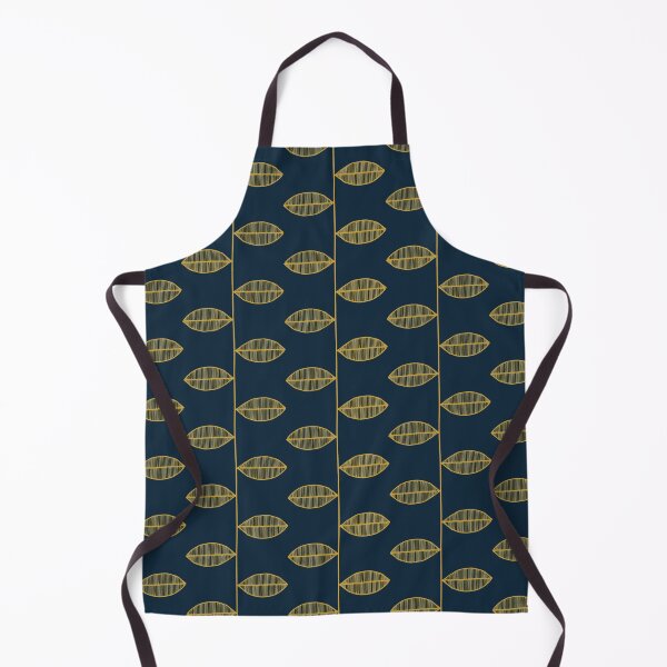 Item preview, Golden Leaf Dark Blue Scandi Pattern designed and sold by HintofNature.