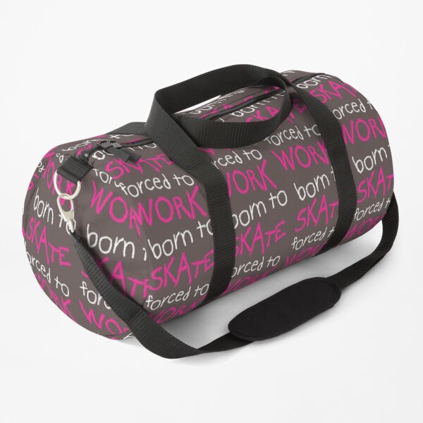 Born to Skate Forced to Work - Pink Skeleton Zombie Skateboarder Duffle Bag