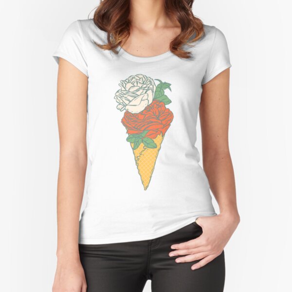 Rose ice cream Fitted Scoop T-Shirt