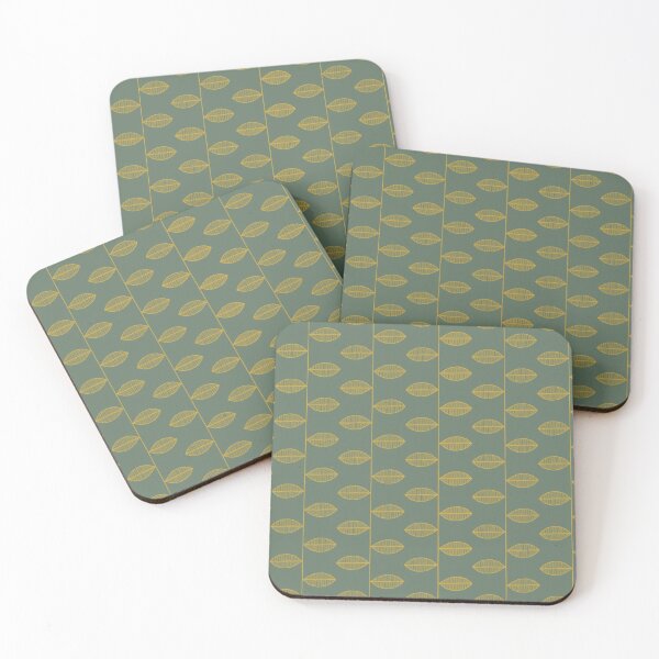 Item preview, Golden Leaf Green Scandi Pattern designed and sold by HintofNature.