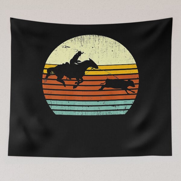 Item preview, Western Cow Horse Calf Roping Retro Sun Style designed and sold by hasagi357.