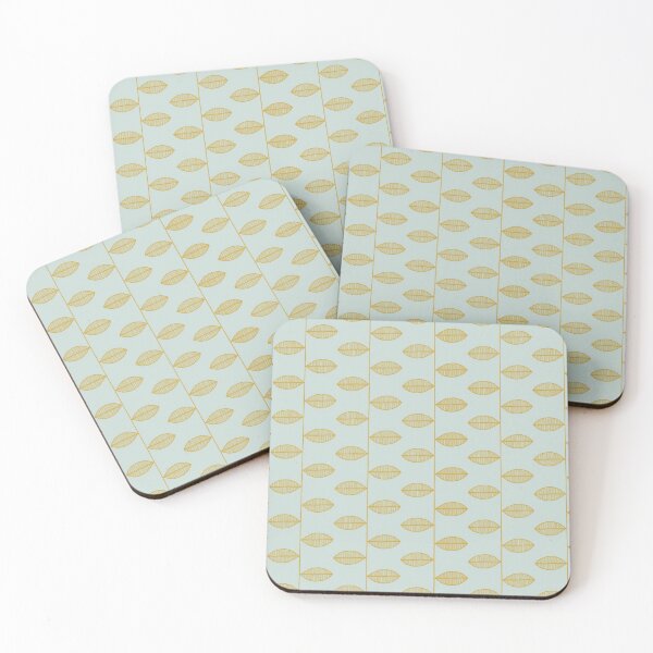 Item preview, Golden Leaf Mint Scandi Pattern designed and sold by HintofNature.