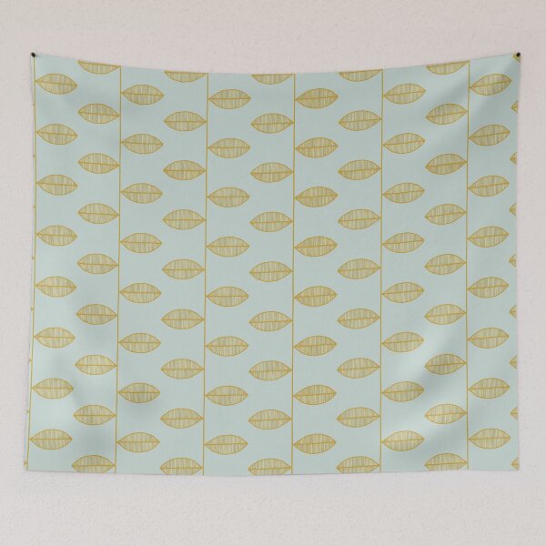 Item preview, Golden Leaf Mint Scandi Pattern designed and sold by HintofNature.
