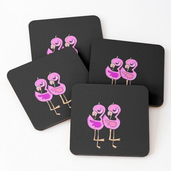 Item preview, Twin Flamingo Cute Doodle Drawing designed and sold by papaipapai198.