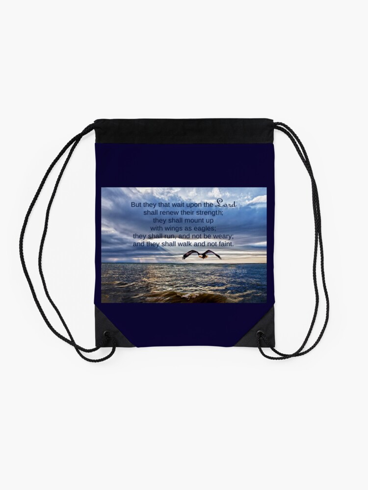 Alternate view of They That Wait Upon the Lord Drawstring Bag