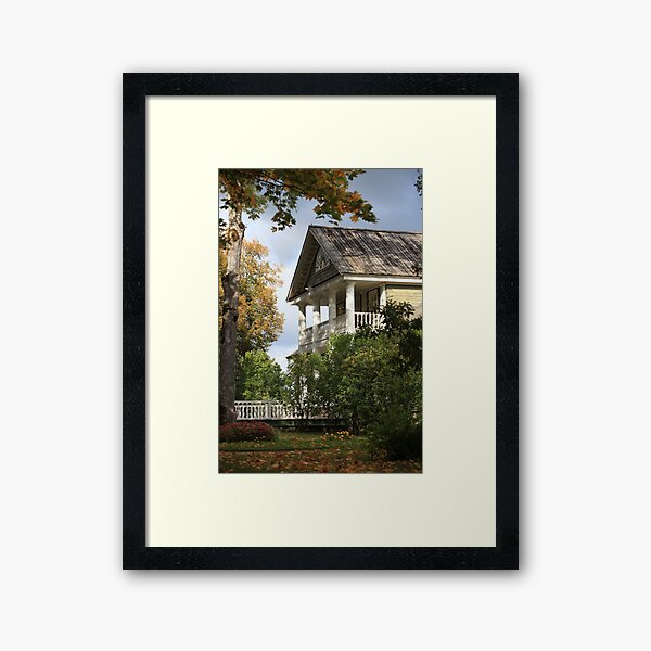 Item preview, rural house with columns in autumn designed and sold by mrivserg.