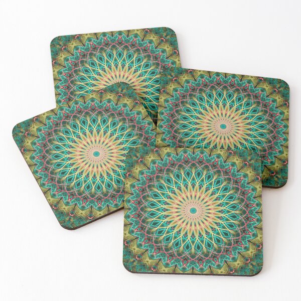 Item preview, Golden , red and green mandala designed and sold by JBlaminsky.