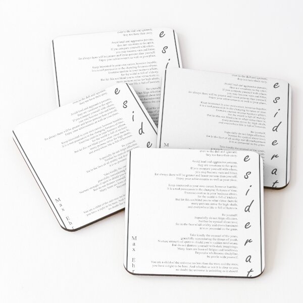 Item preview, Max Ehrmann Go Placidy Amid The Noise 270 Watercol designed and sold by vividpixelusa.
