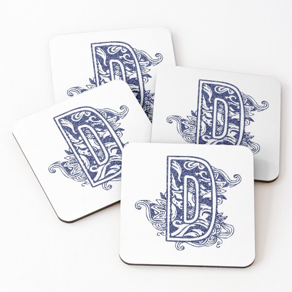 Item preview, Blue glitter floral letter D designed and sold by DarkArtStudio.