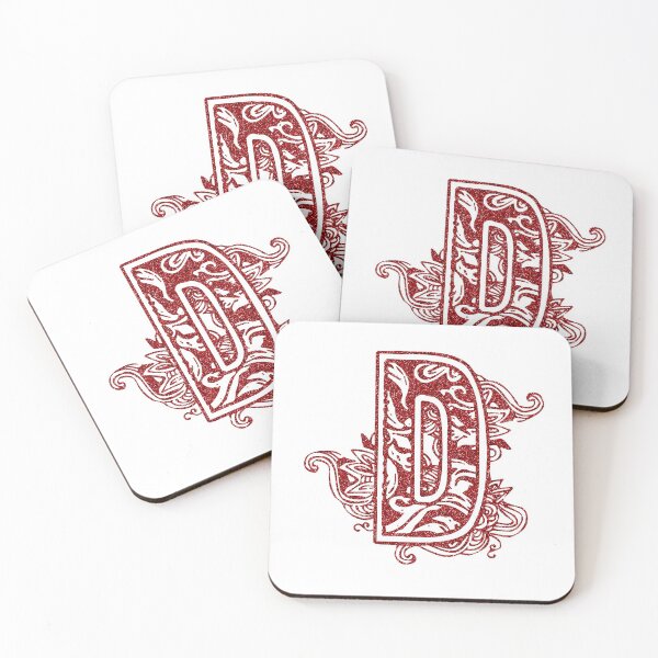 Item preview, Red glitter floral letter D designed and sold by DarkArtStudio.