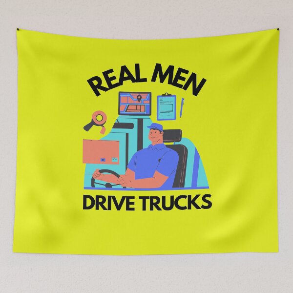 Item preview, Real Men Drive Trucks designed and sold by Mamibo.