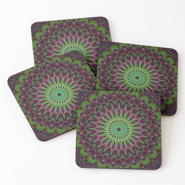 Item preview, Neon green and red mandala designed and sold by JBlaminsky.