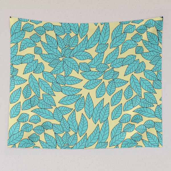 Item preview, Blue and yellow leaves Patterns , Vintage Leaves Patterns, Green Leaves Patterns  designed and sold by garniturex.