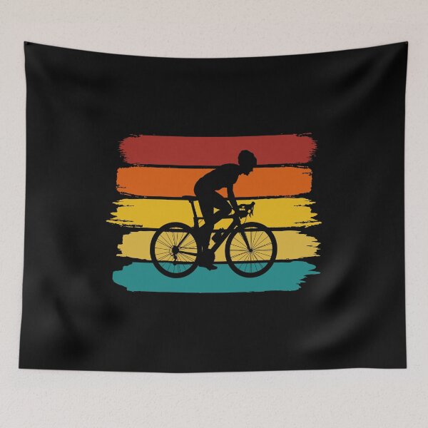 Aperçu de l'œuvre Cyclisme Gravel Biking - Retro Brushed Stripes créée et vendue par HeatherPore.