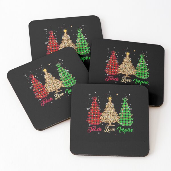 Item preview, Teach Love Inspire Teacher Christmas Tree Red Plaid Leopard designed and sold by DanielleNicolet.