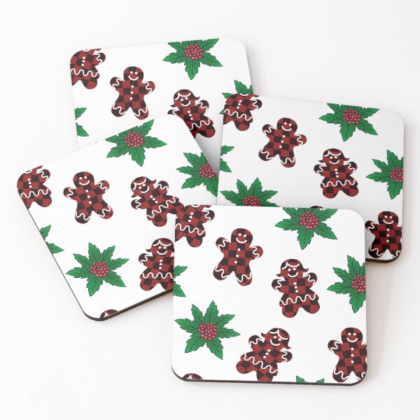 Item preview, Cute Christmas Gingerbread Man Red Checkered Pattern designed and sold by cannevas.