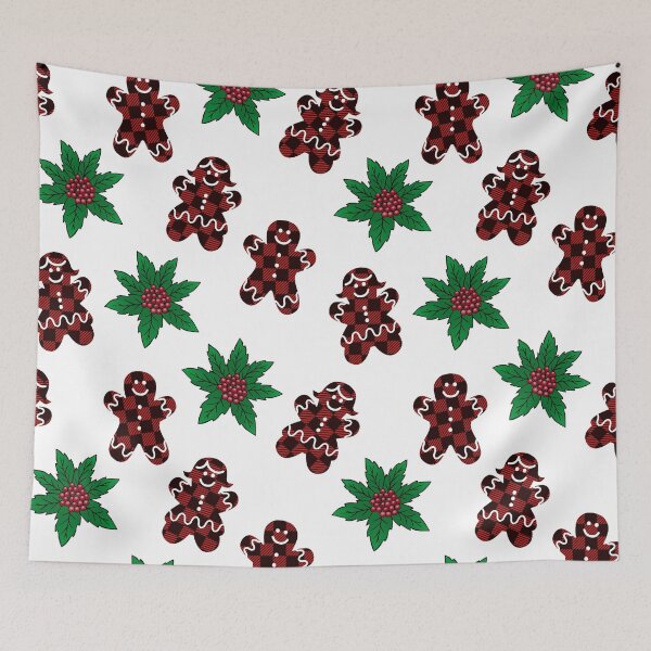 Item preview, Cute Christmas Gingerbread Man Red Checkered Pattern designed and sold by cannevas.