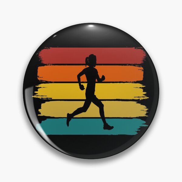 Item preview, Woman Trail Runner - Retro Brushed Stripes designed and sold by HeatherPore.