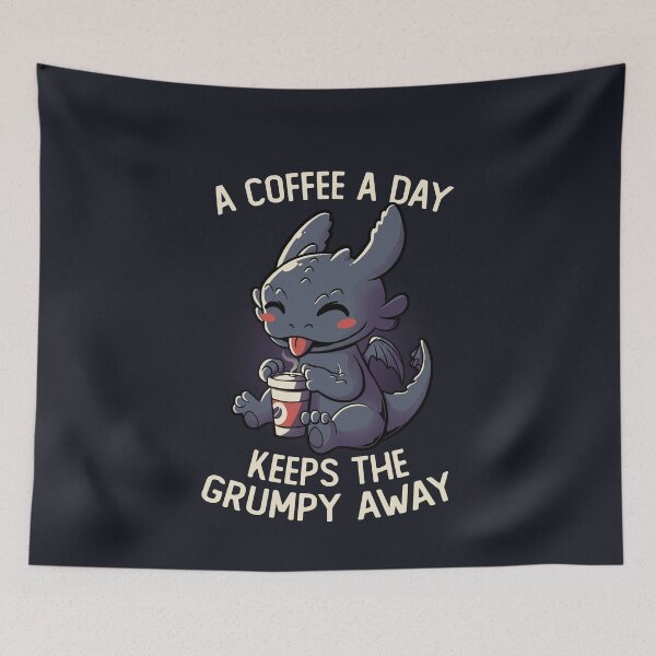 Item preview, A Coffee a Day Keeps The Grumpy Away Funny Cute Gift designed and sold by EduEly.