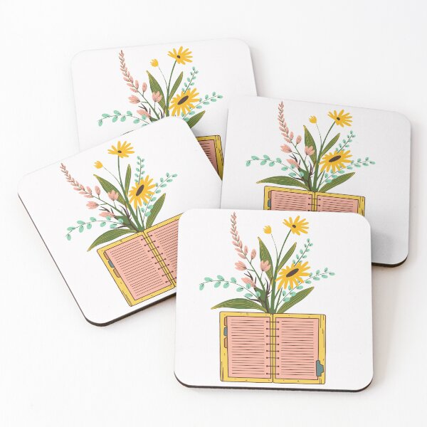 Item preview, Book Flowers - Pink Yellow Green designed and sold by BohoMoon.