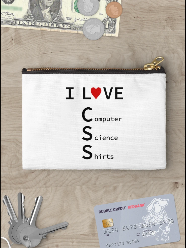 Thumbnail 3 of 4, Zipper Pouch, I Love CSS, Software Engineer, Computer Science, Web, WWW, Programming Humor, HTML designed and sold by Max-Wear.