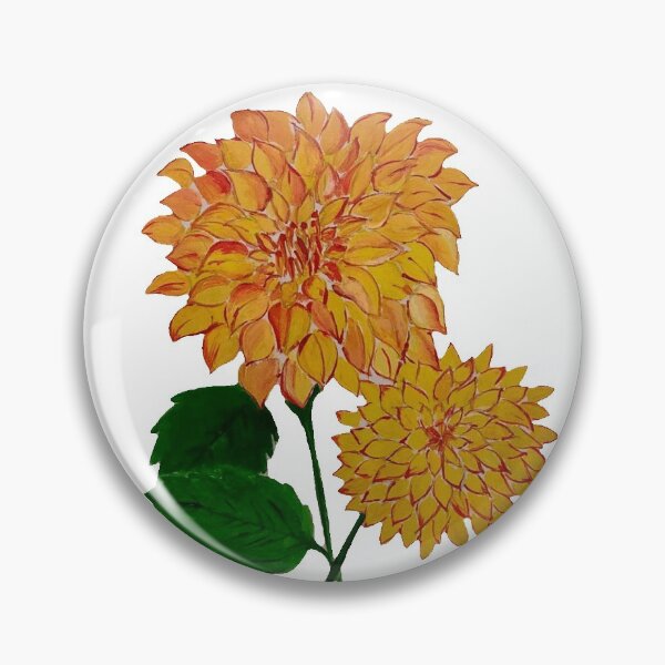 Item preview, handpainted Glorious Yellow Dahlias  designed and sold by DollyJ.