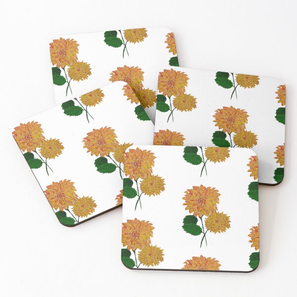 Item preview, handpainted Glorious Yellow Dahlias  designed and sold by DollyJ.