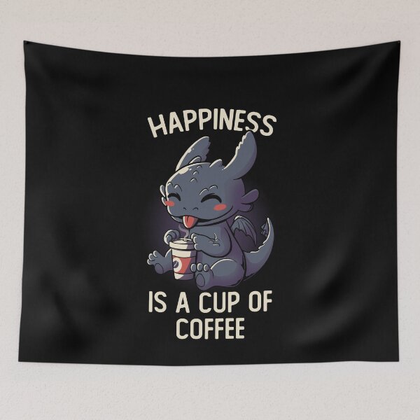 Item preview, Happiness Is A Cup Of Coffee Funny Cute Gift designed and sold by EduEly.