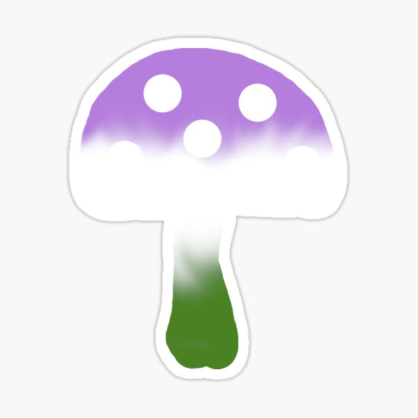 Genderqueer Pride Mushroom Sticker By Lochnestfarm Redbubble