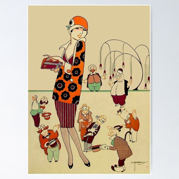 Item preview,  FLAPPER : Vintage 1927 Art Deco Beautiful Print designed and sold by posterbobs.