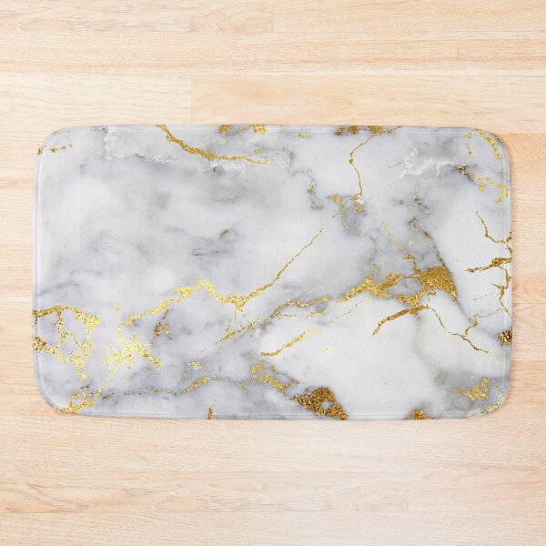 Gold and Grey Marble Bath Mat