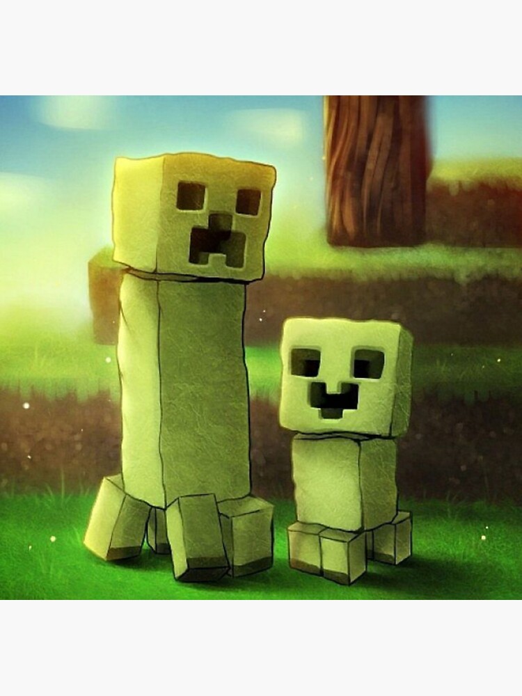 Cute Minecraft Creeper and Enderman Greeting Card for Sale by ddkart