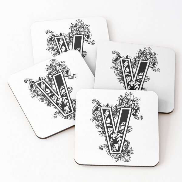 Item preview, Floral letter V designed and sold by DarkArtStudio.