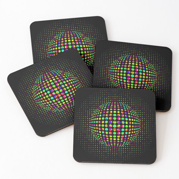 Psychedelic Art, Psychedelia, Psychedelic Pattern, 3d illusion Coasters (Set of 4)