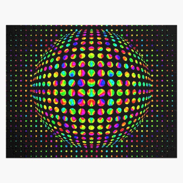Psychedelic Art, Psychedelia, Psychedelic Pattern, 3d illusion Jigsaw Puzzle