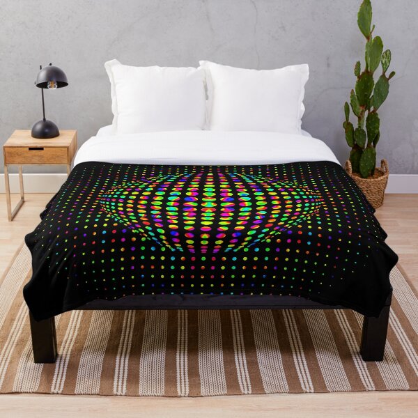 Psychedelic Art, Psychedelia, Psychedelic Pattern, 3d illusion Throw Blanket
