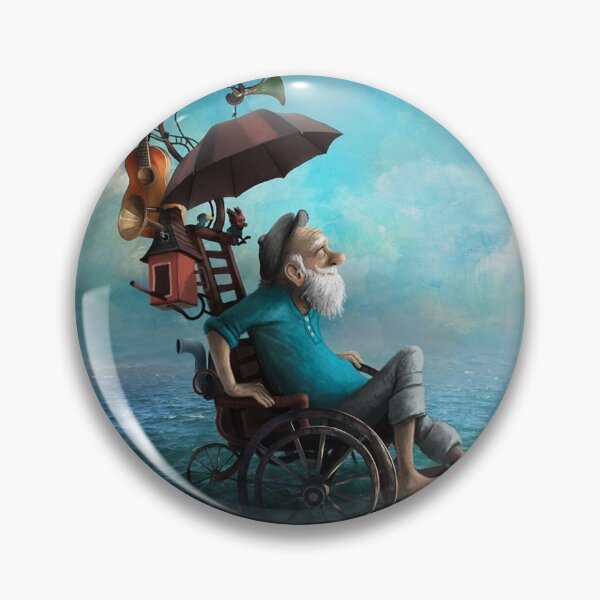 Item preview,  old man resting on a chair by the sea designed and sold by 42youbest.